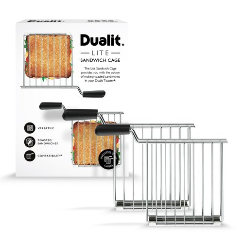 Dualit Design Series Sandwich Cage x 2 for Lite, Design Series and Domus Toasters | Make toasted sandwiches in your Toaster | Pack of 2 Sandwiches Cages | Sandwich Cage with Drip Tray