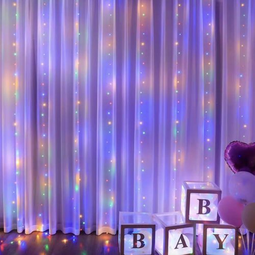 300 LED Fairy Curtain Lights - 9.8 x 9.8FT Warm White String Lights with Remote | Perfect for Christmas, Weddings, and Indoor Decor