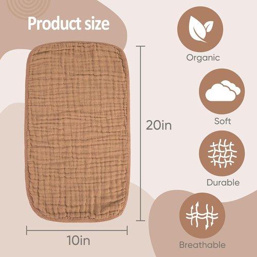 MIGIOL Muslin Burp Cloths - 100% Cotton, Soft & Absorbent Baby Burp Cloths | Pack of 12 Mixed Colors
