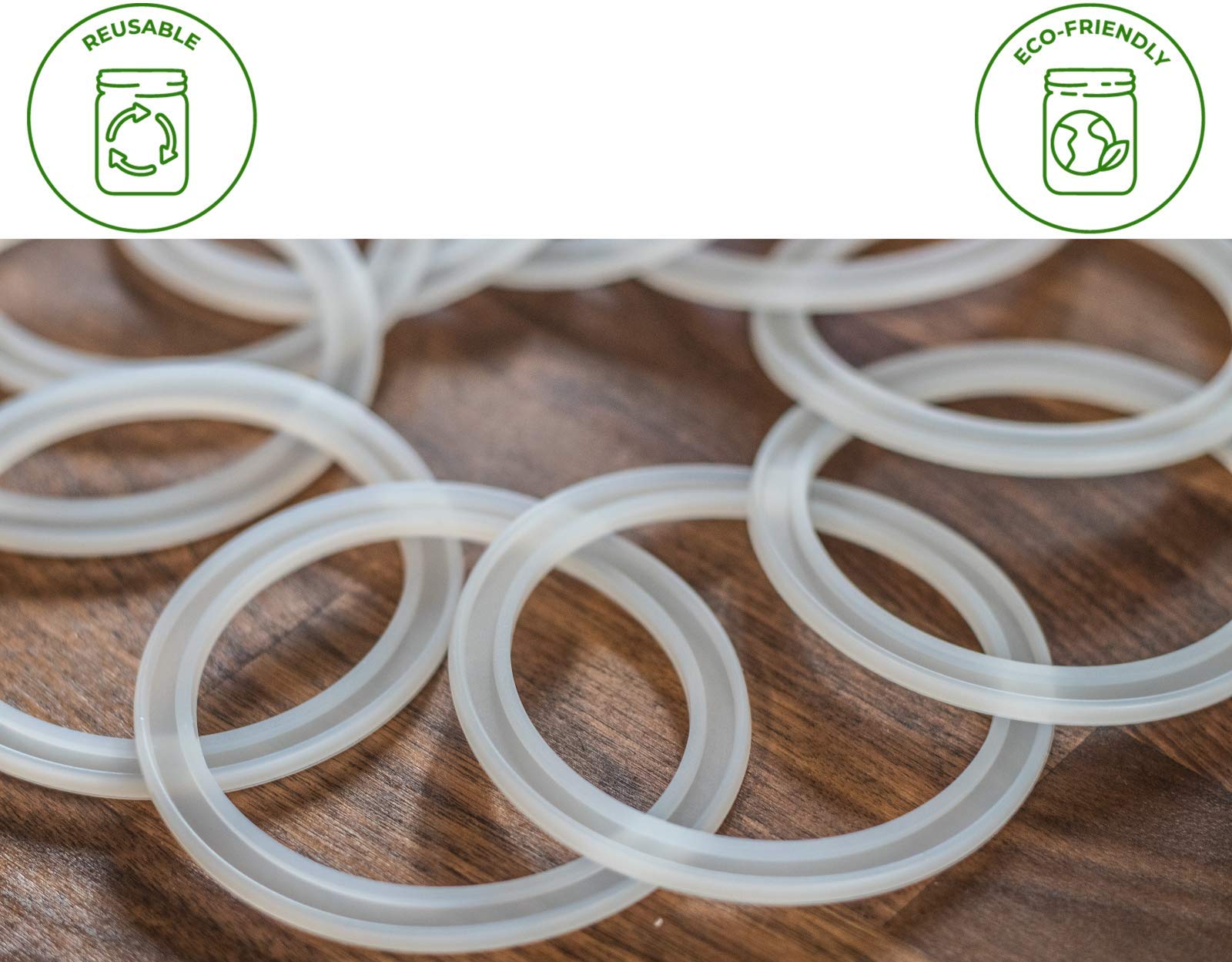 10 Pack Wide Mouth Platinum Silicone Sealing Rings Gaskets for Leak Proof Mason Jar Lids