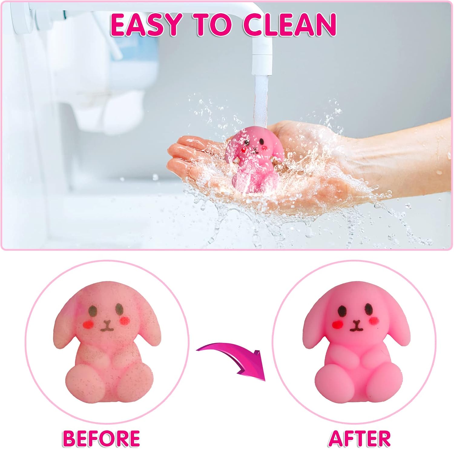 Skiennix Kawaii Squishies - 100 Pcs Mochi Stress Relief Toys for Kids | Perfect Party Favors & Goodie Bag Stuffers