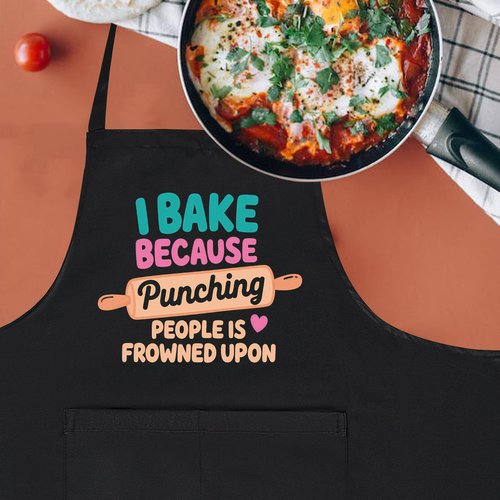 Funny Aprons for Women with Pockets, Womens Aprons for Cooking Cute Chef Baking Kitchen, Baker Gifts for Mom Wife Birthday Christmas Thanksgiving Mothers Day