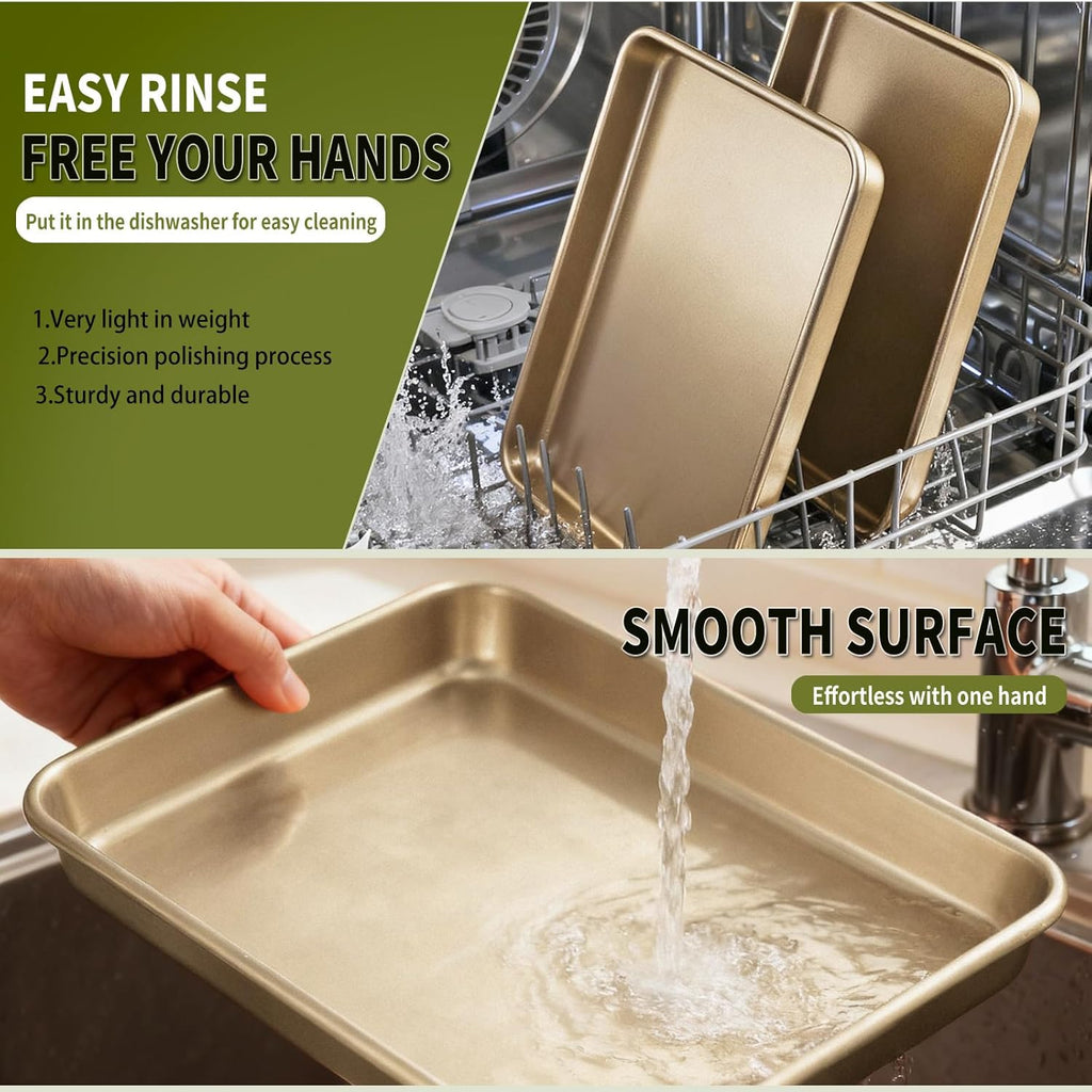 Oster Toaster Oven Replacement Trays - Non-Stick Carbon Steel Bakerware Set | 8.7" x 6.5" | 2 PCS