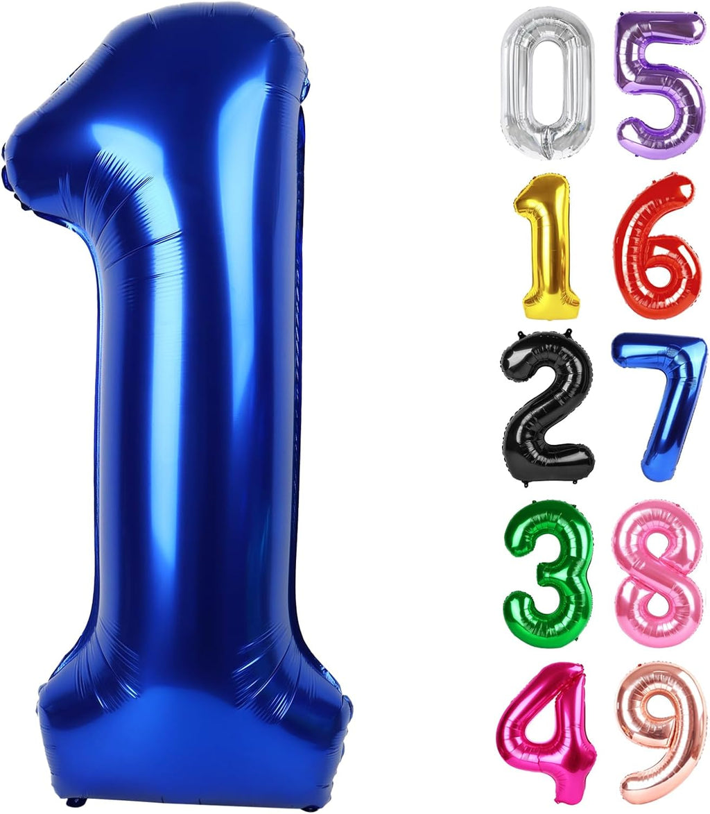 Night Blue Number 1 Balloon - 40 Inch First Birthday Decoration for Baby Boy/Girl