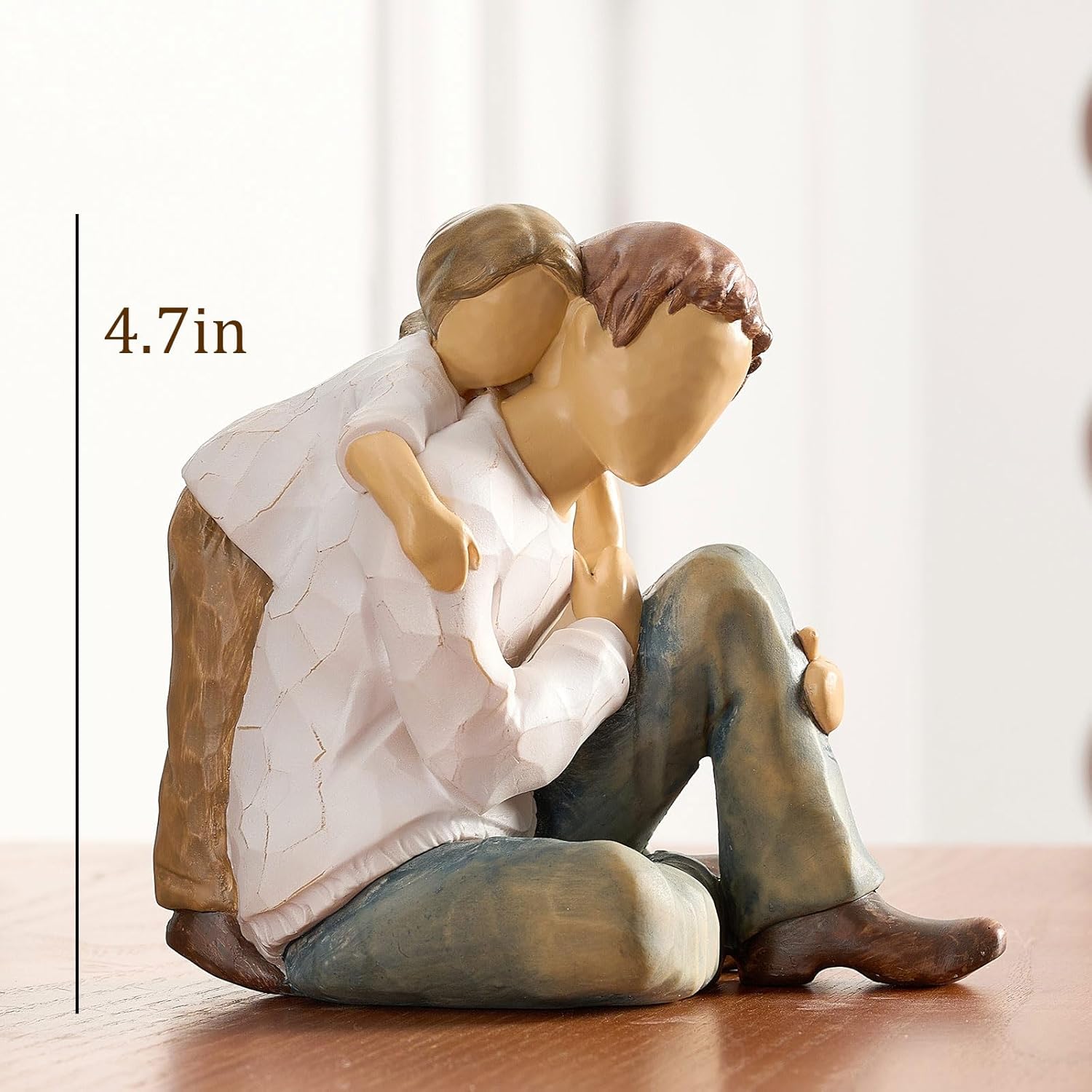 NAN ZAI NAN FANG Father Daughter Figurine - Personalized Resin Sculpture for Dad | 4.7" Hand-Painted Home Decor