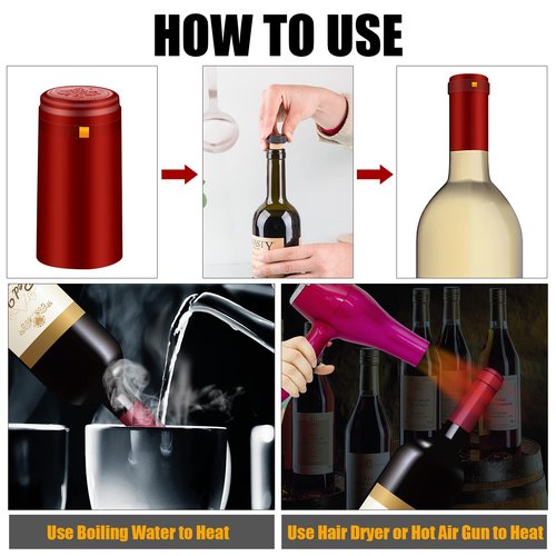 BGMAXimum PVC heat shrink capsules 40 count matte black and 40 Pcs bottle seal cork, wine shrink wrap sleeves caps tops wine bottle corks capsules for making cellars and home use