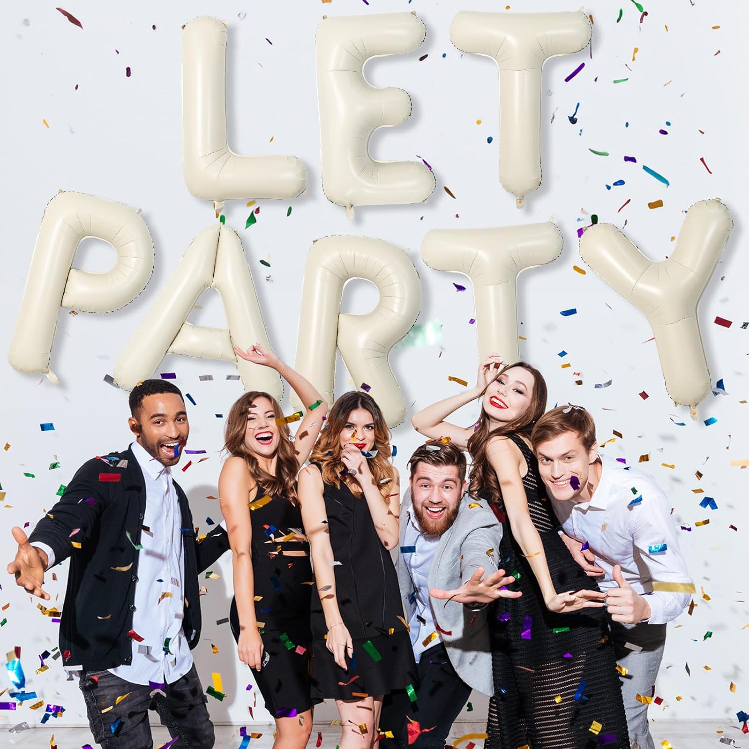 Big Letters Balloon U - 40 Inch Cream White Sand Helium Mylar Alphabet for Custom Name Decor | Perfect for Birthday Parties & Baby Showers