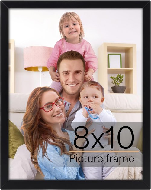 Giftgarden 8x10 Picture Frame - Sleek Black Design for Wall or Tabletop Display, Single Unit