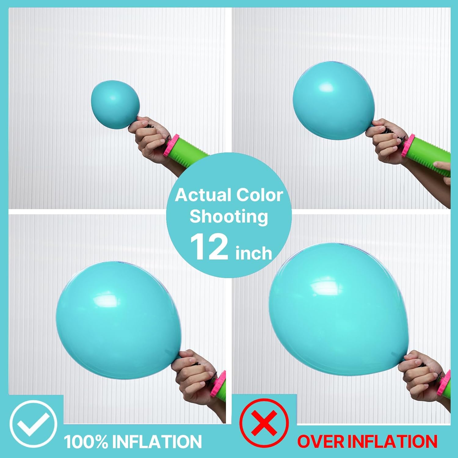PartyWoo Teal Balloon Arch Kit - 155pcs in Various Sizes for Baby Showers, Gender Reveals & Birthdays | Turquoise & Dark Teal