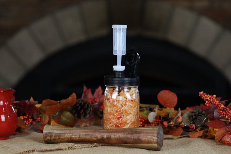 Brewing America Acacia Wood Vegetable Fermentation Tamper - Cabbage Sauerkraut Pounder - Fermenting Food Tool Packer Stomper 12 inches for Mason Jars