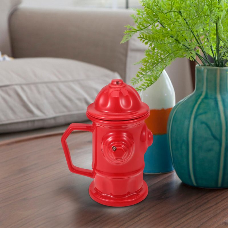 Alipis Fire Hydrant Mug Ceramic Tea Cup with Handle 6.88X5.11X3.54In Unique Red Water Coffee Drinkware for Home Office Party
