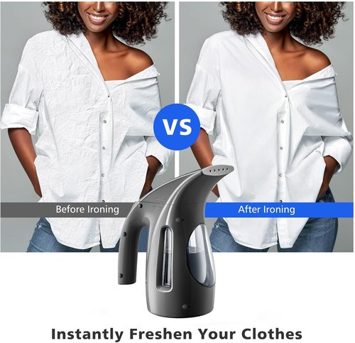 HiLIFE Portable Clothes Steamer - 700W Handheld Design with 240ml Capacity for Quick Wrinkle Removal - Black