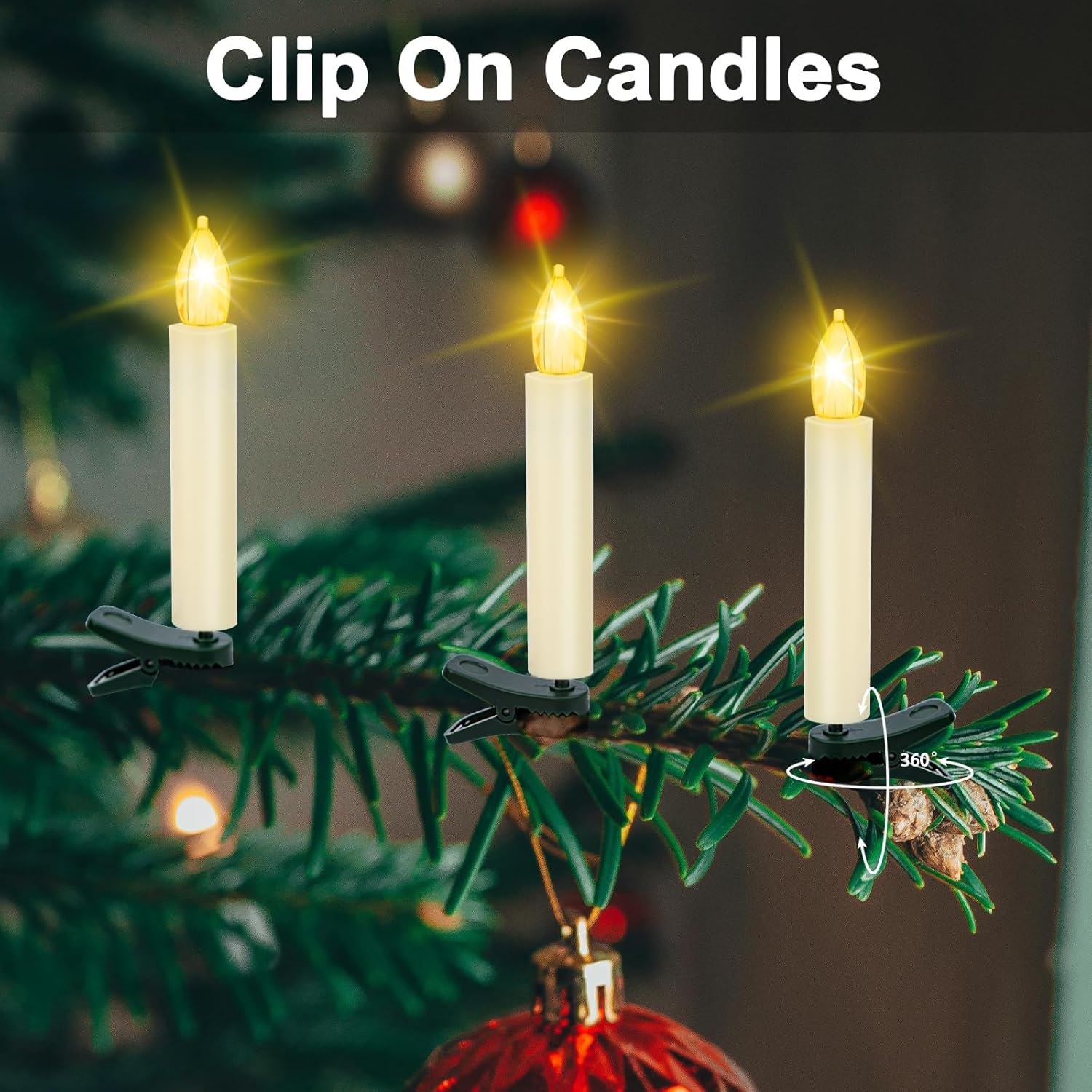 TECHLONG Flickering Christmas Tree Candle Lights - 20 PCS Battery Operated with Remote Timer | Flameless LED Decor