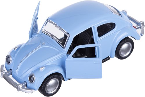 Berry President Classic Beetle Bug Diecast Metal Pull Back Car Model Toy - Vintage 1/32 Scale (Sky Blue)
