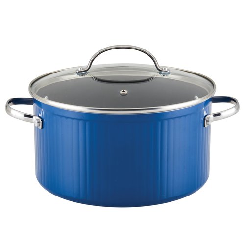 Farberware Style Nonstick Cookware Stockpot, 6 Quart, Blue