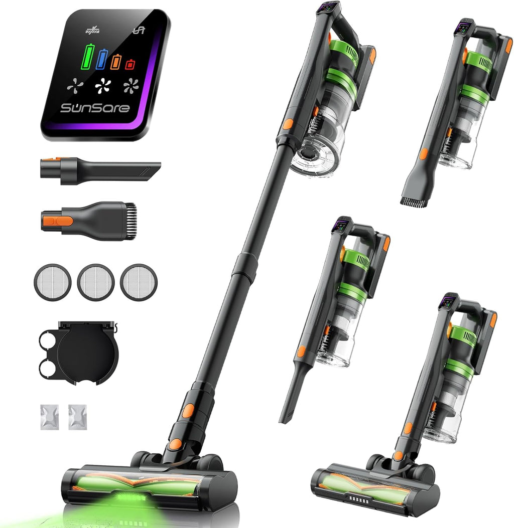 SunSare Cordless Vacuum Cleaner - 55KPa 650W Powerful Suction | 70 Minutes Runtime for Home Use