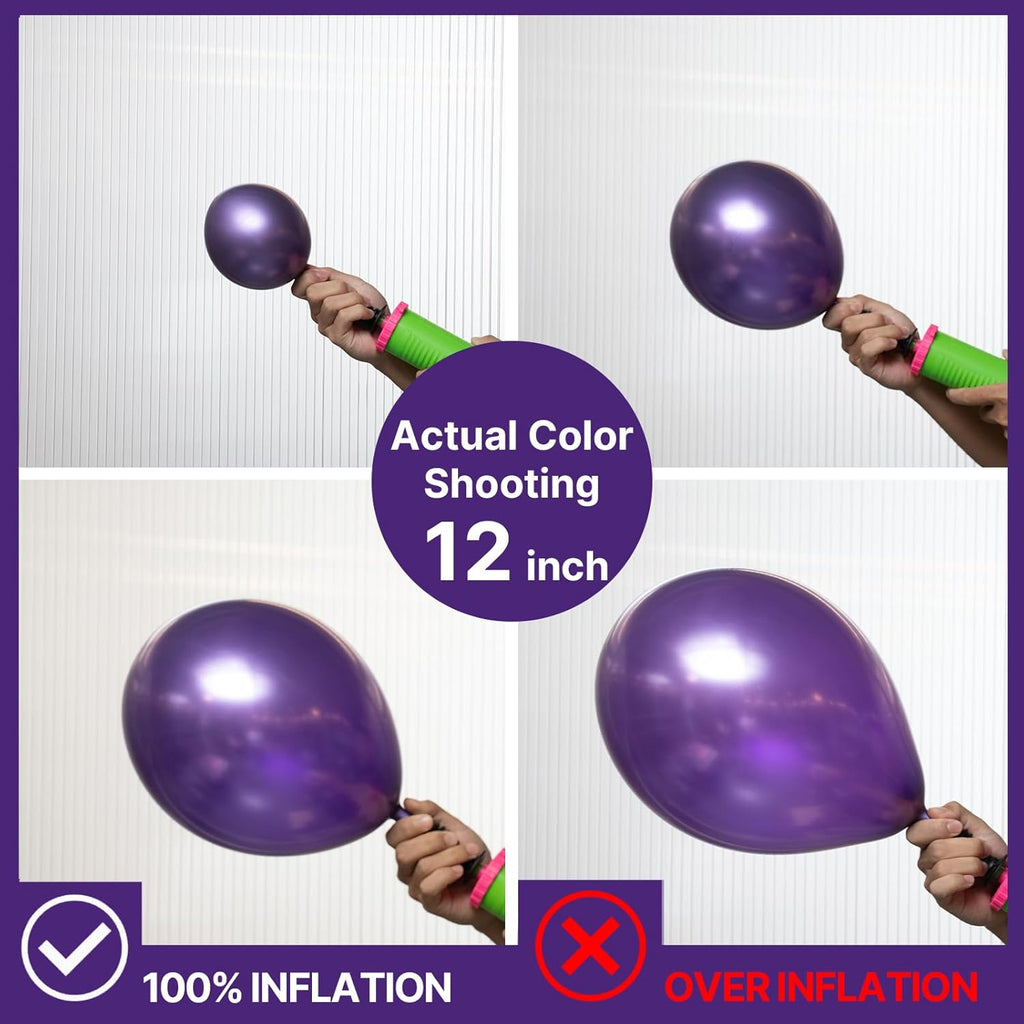 PartyWoo Purple Balloons - 140-Piece Lilac & Metallic Balloon Set | Perfect for Birthday & Party Decorations