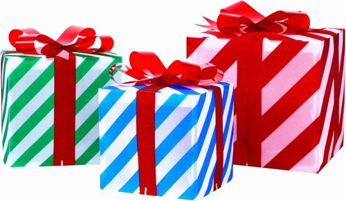Juegoal Lighted Gift Boxes Set - Pre-Lit Christmas Decorations with 45 LED Lights | Indoor/Outdoor Holiday Ornaments in Red, Green, and Blue