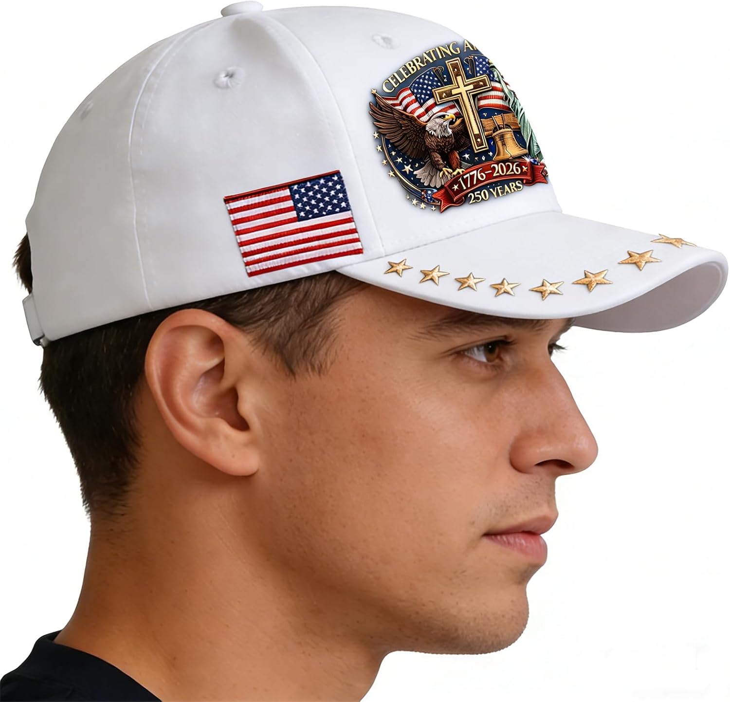 Skiennix 250th Anniversary USA Hat - Eagle Liberty Cross Design | Adjustable Baseball Cap for All
