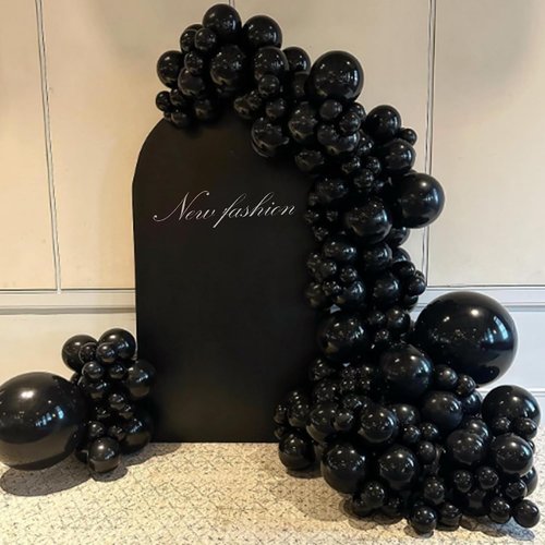 Awenztech Black Balloons - 12 Inch Latex Balloons | 50 Pack for Graduation, Halloween & Birthday Decor