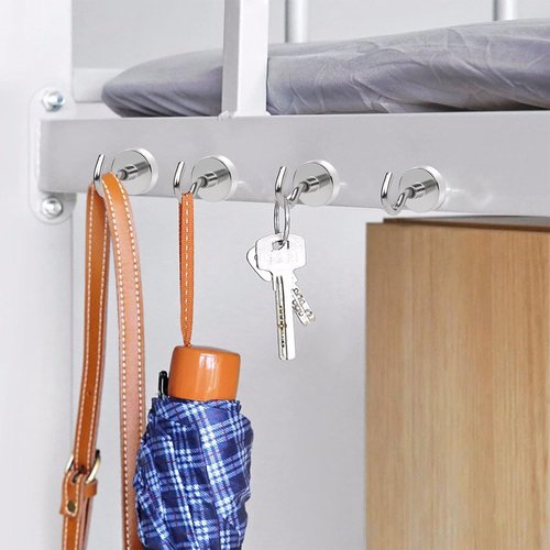 MIKEDE Magnetic Hooks - 85 Lbs Heavy Duty Earth Magnets for Cruise Cabins | 10 Pcs Strong Metal Hangers for Kitchen & Classroom