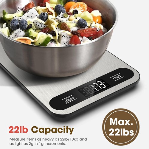 Mik-Nana Digital Kitchen Scale - 22lb Capacity, Tare Function & LCD Display | Stainless Steel for Baking & Cooking