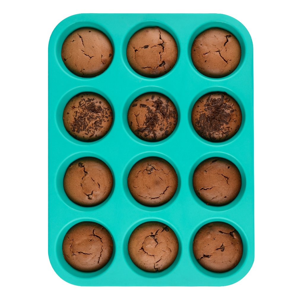 CAKETIME Silicone Muffin Pan Cupcake Pan Set - Mini 24 Cups and Regular 12 Cups Muffin Tin, Nonstick Food Grade Molds with 12 Baking Cups