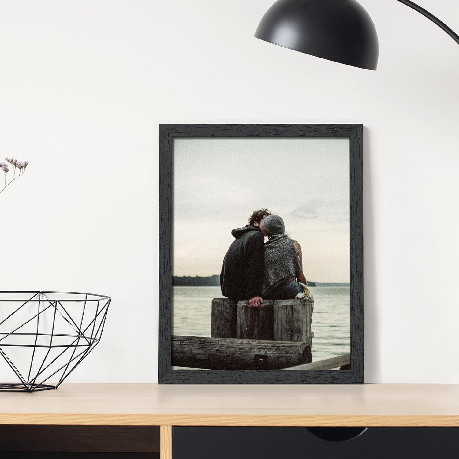 Upsimples 8.5x11 Picture Frame - Stylish Black Wall Gallery Frame for Photos | Single Pack