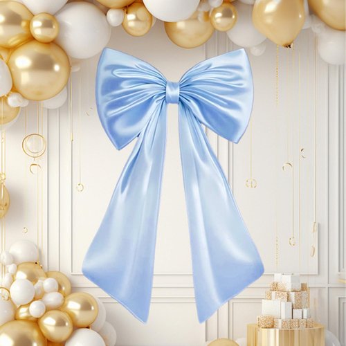 Large Blue Bow Decor by [Brand Name] - Perfect Birthday Party Backdrop & Wall Decorations