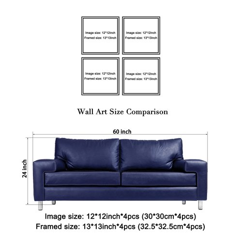 Wieco Art Framed Wall Art Architectures Modern 4 Panels Giclee Canvas Prints Europe Buildings Black and White Landscape Canvas Wall Art Black Picture Frames for Home Office Decorations