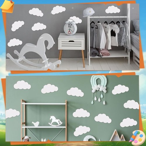 MixTeach 200 Pcs White Cloud Cutouts - 4-Inch Double-Sided Paper Shapes for Classroom Decor | DIY Kids Crafts