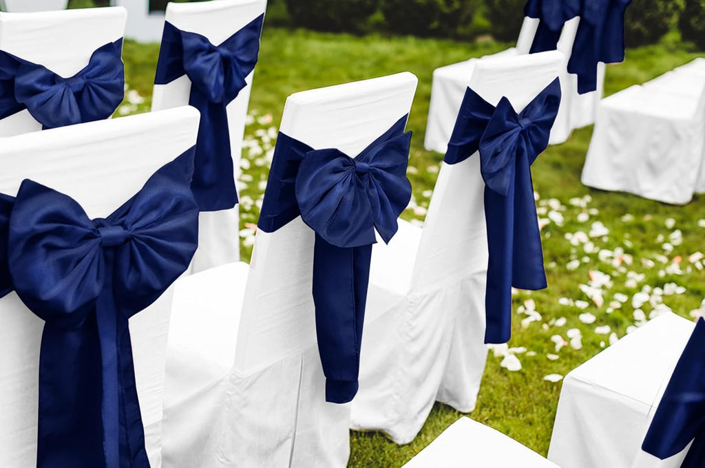 Skiennix Navy Blue Satin Table Runner - 12 Pack, 12 x 108 Inch for Weddings & Events Decor