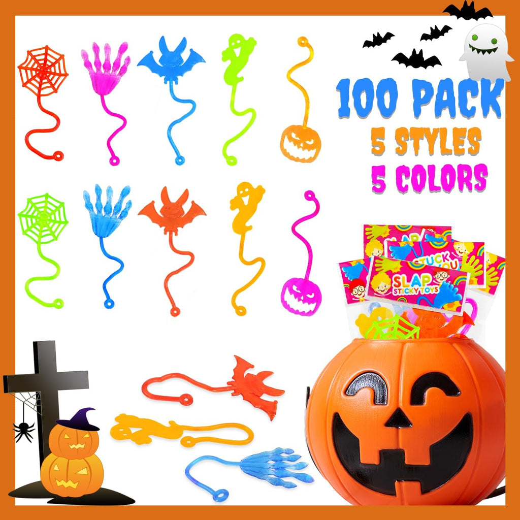 Skiennix Halloween Sticky Hands - Fun Party Favors for Kids | 100-300 Pcs for Boo Baskets & Treats