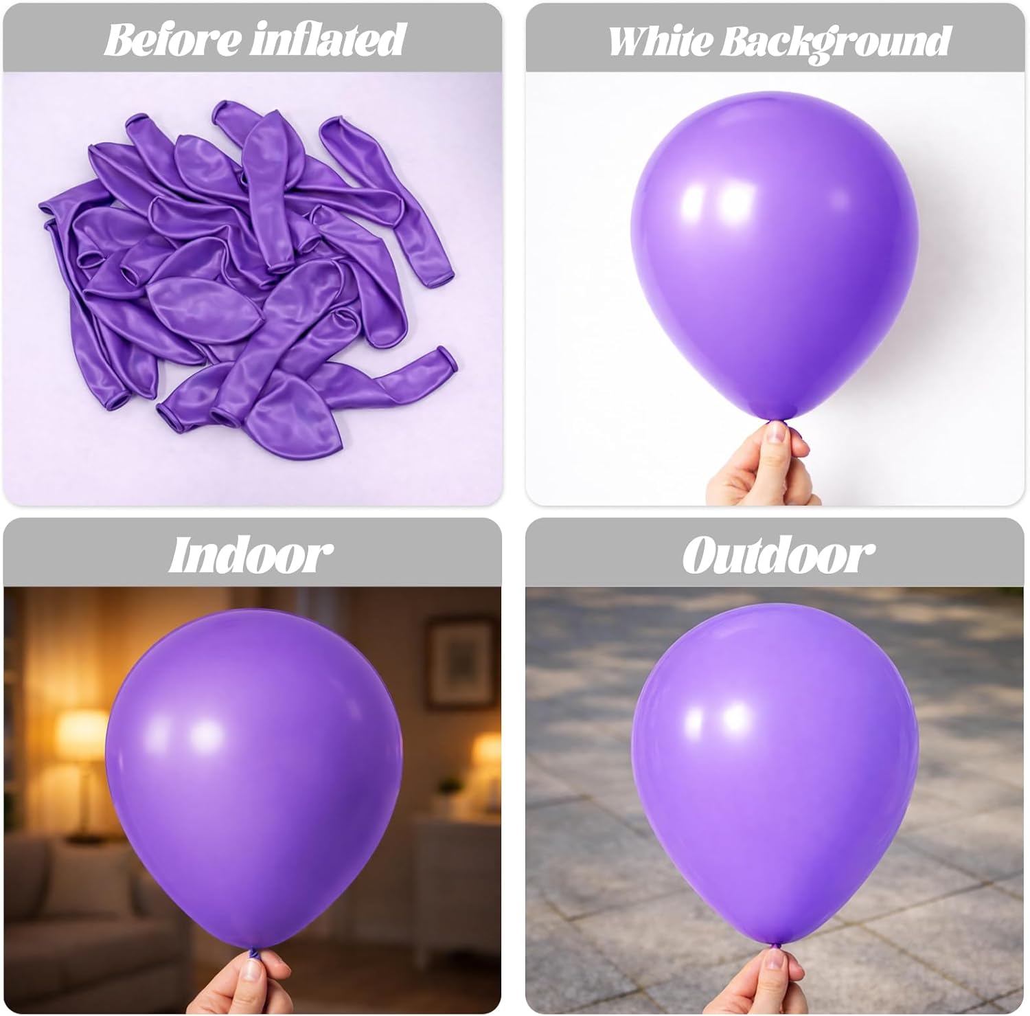 Voircoloria 105pcs Purple Balloons - 12-Inch Latex Party Balloons for Birthdays & Celebrations