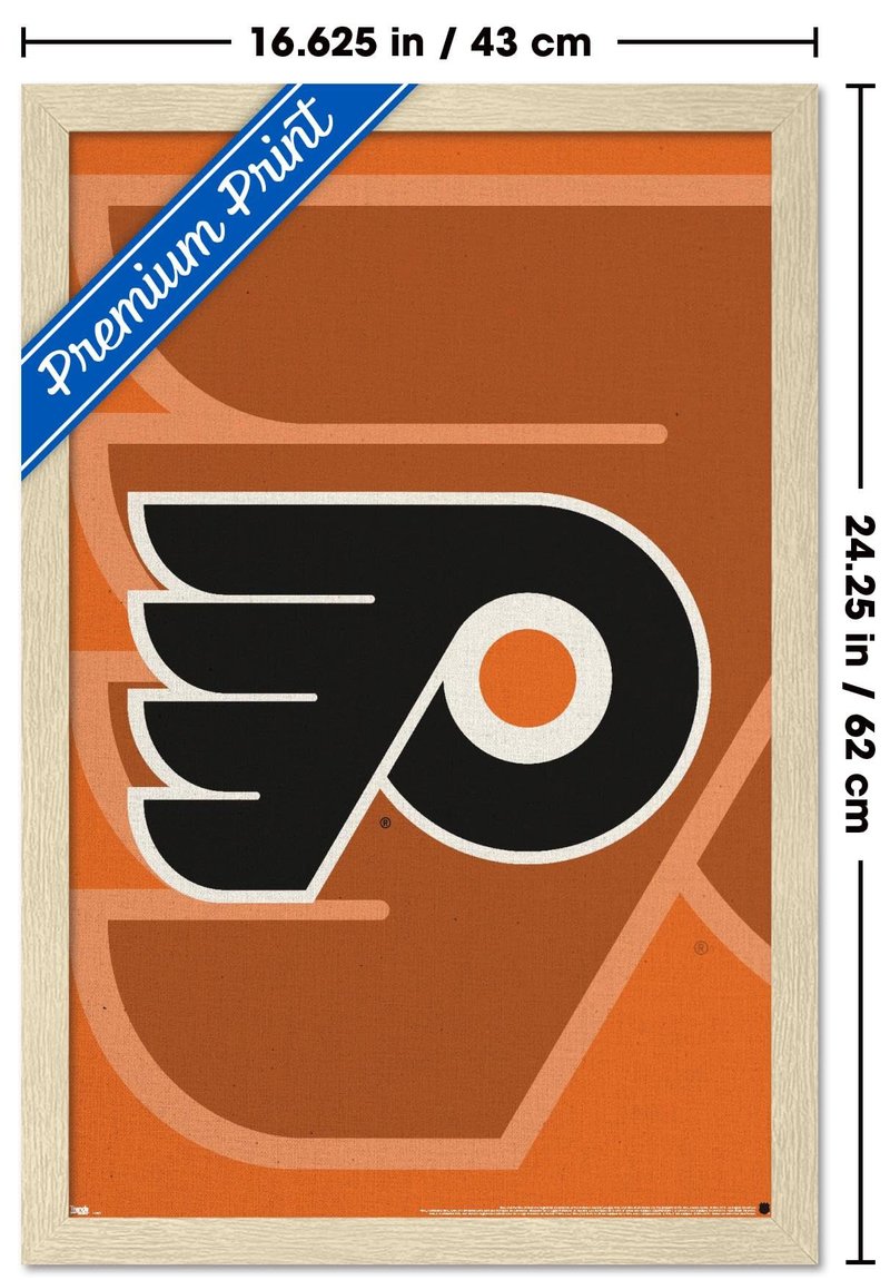 NHL Philadelphia Flyers - Logo 14 Wall Poster, 22.4L" x 14.7W", Blonde Framed Version