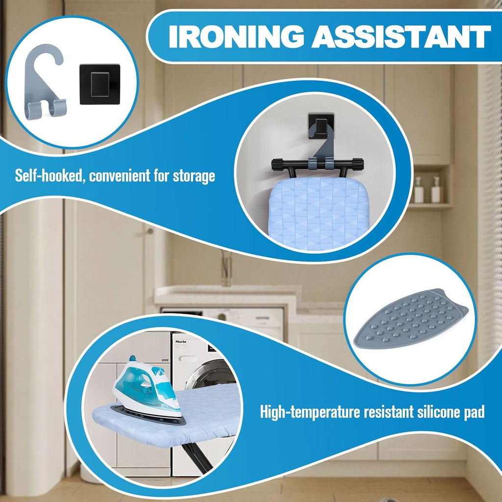 Skiennix Ironing Board - Heavy Metal Frame with Silicon Iron Mat | Foldable & Adjustable 13x43in