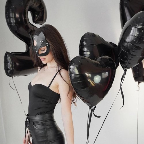 Black Heart | 10-Pack Foil Heart Balloons - 18-Inch Helium-Quality for Valentine's, Engagements & Weddings