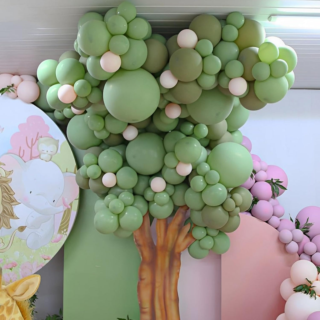 Voircoloria 110pcs Sage Green Balloons - 12 Inch Olive Green Latex for Graduation, Weddings & Parties