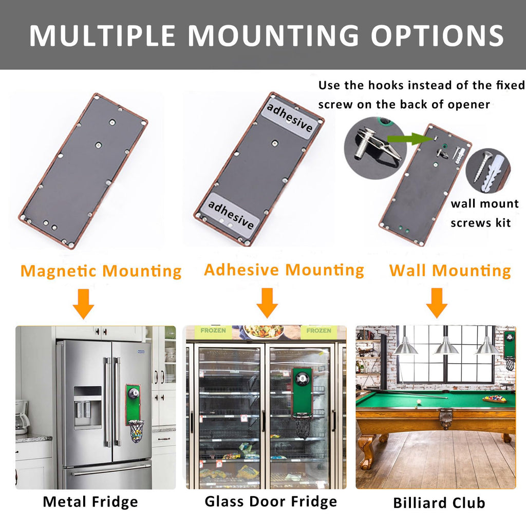 Beer Gifts for Men Dad, Billiard Ball Beer Bottle Opener Wall Mounted with Catcher, Unique Billiards Accessories for Men Him Boyfriend Grandpa Husband Uncle, Perfect for Billiards Room Decor