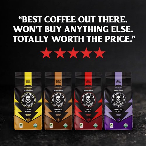 Death Wish Coffee - Dark Roast Single-Serve Pods | USDA Organic & Fair Trade, 100 Count
