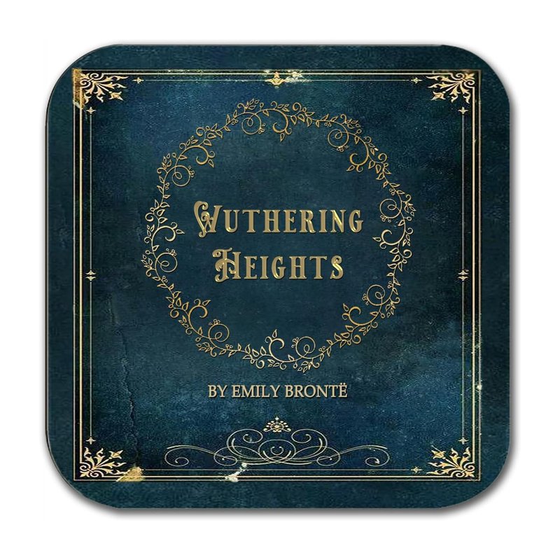 Bronte Sisters Literary Coasters, 6-Piece Set Featuring Classic Book Covers. Jane Eyre, Villette, Wuthering Heights, The Tenant of Wildfell Hall, Shirley, Agnes Grey.