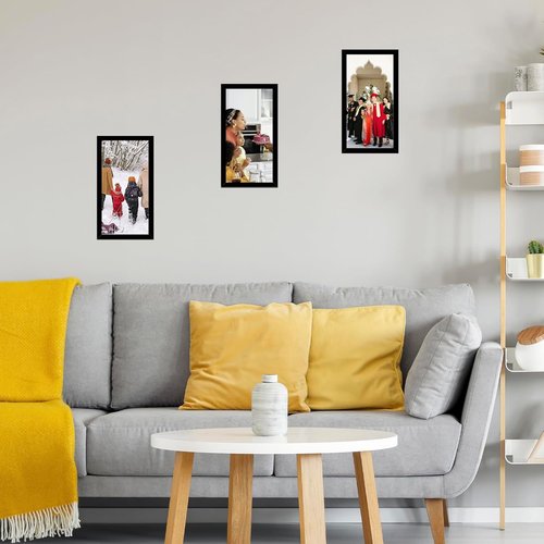 JCJMY 5x9 Picture Frame - Black Wall Mount & Tabletop Display | Shatter-Resistant Plexiglass