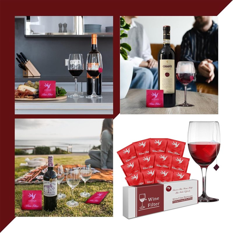 36 Pack Wine Purifier, Wine Filters that Remove Histamines and Sulfite Filter Accessories Valentine's Day Gifts for Men and Women