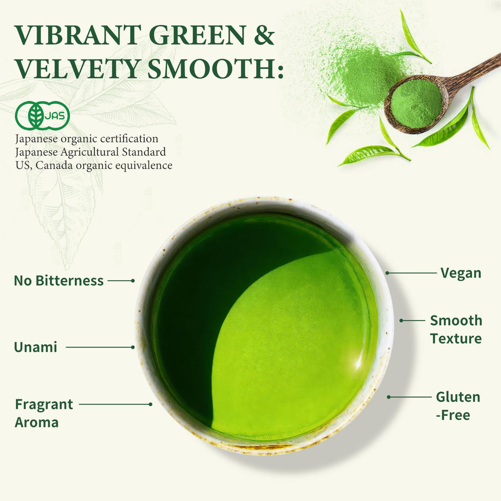 KANEMATSU Ceremonial Grade Matcha Powder 1.75oz Tin, Japanese JAS Certified Organic, Antioxidant Rich with Caffeine & L-Theanine for Focus & Relaxation, Kosher Non-GMO Green Tea (50g) (Fuji Premium Reserve, Class AA)