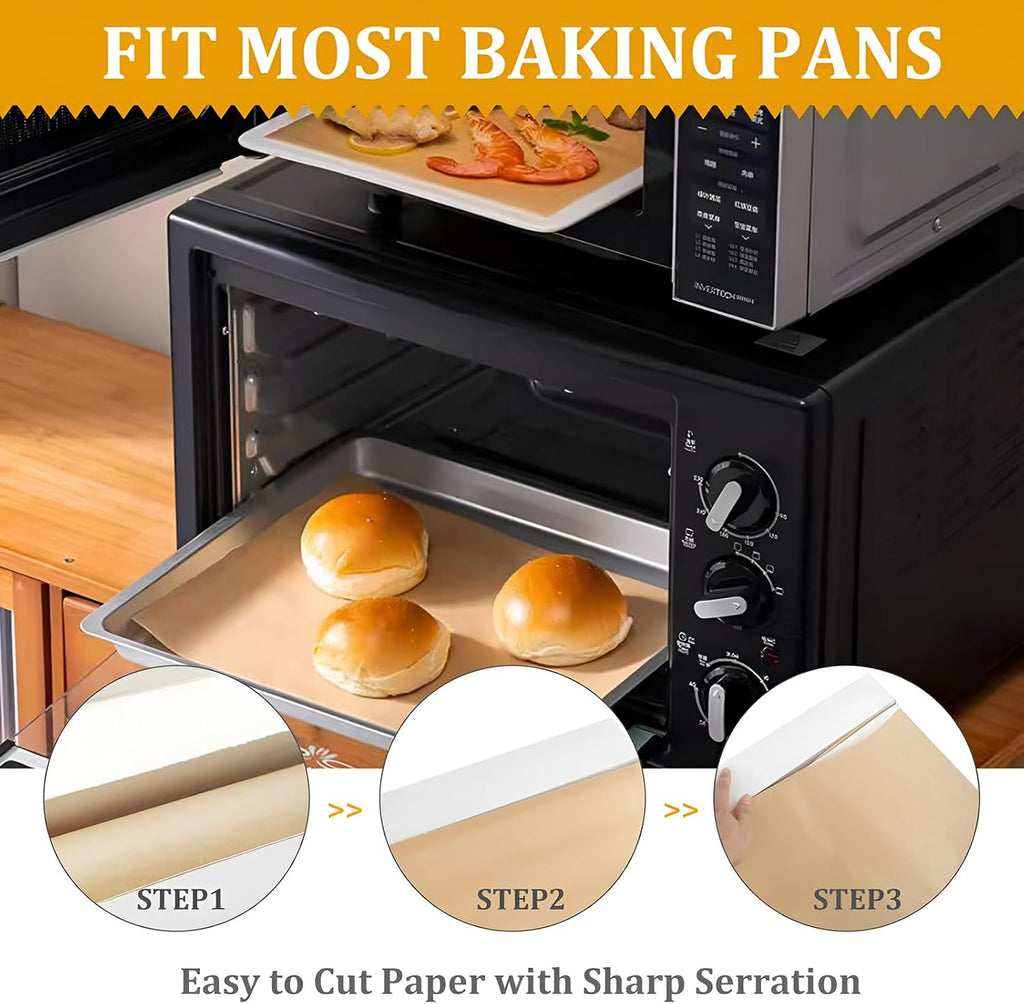 Unbleached Parchment Paper - Heavy Duty Non-Stick Baking Roll | 15 in x 220 ft for Cooking & Air Frying