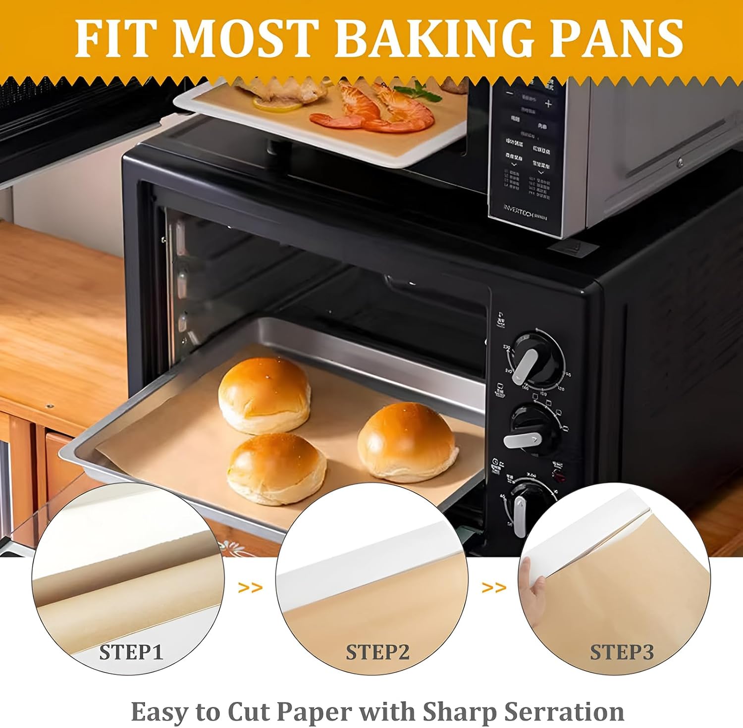 Unbleached Parchment Paper - Heavy Duty Non-Stick Baking Roll | 15 in x 220 ft for Cooking & Air Frying