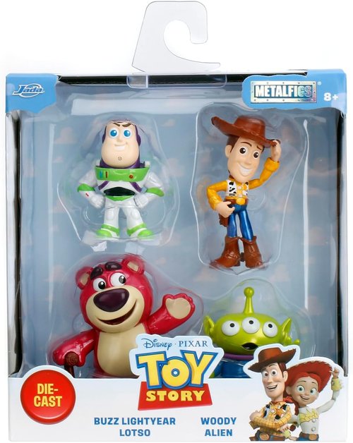 Jada Toy Story Metalfigs 4-Pack | Buzz Lightyear, Woody, Alien & Lotso | 2.5” Diecast Collectible Figures for Kids 8+