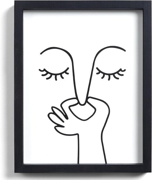 HKBS Framed Black and White Bathroom Wall Art - Stylish Toilet Decor | 10"x8" for Home or Apartment