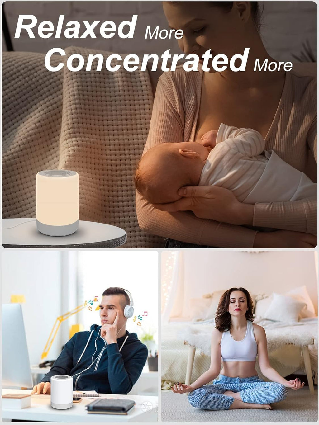 Sound Machine - White Noise Machine for Baby with Night Light & 32 Sounds | 5 Timers & Memory Feature