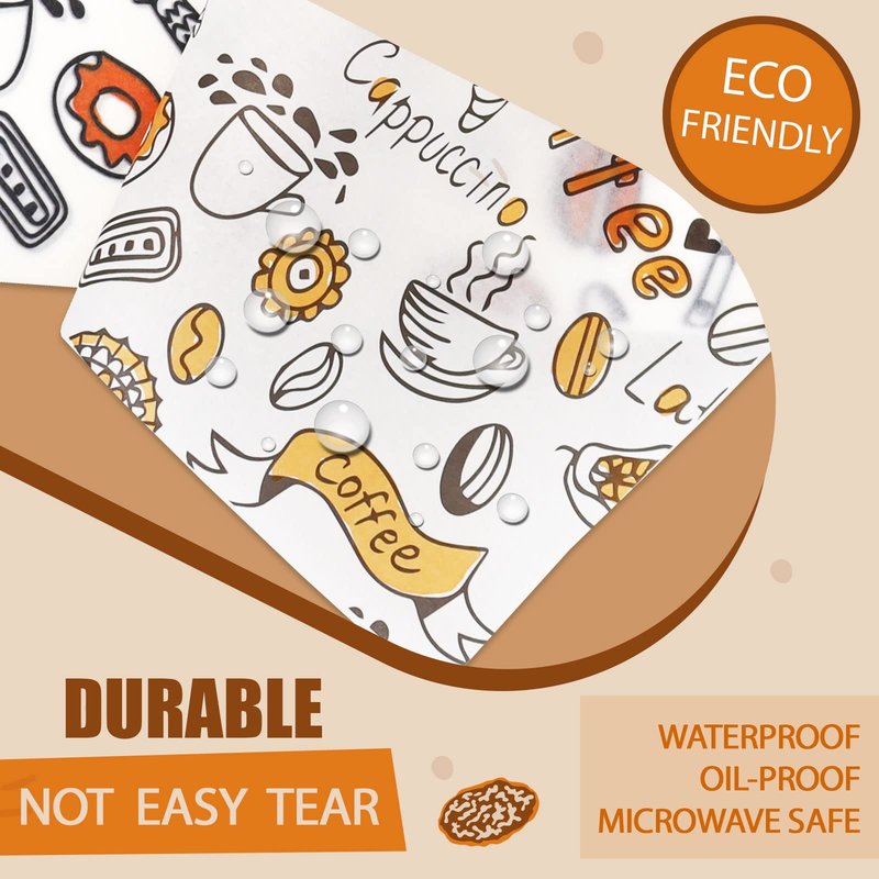 300pcs Deli Paper Sheets 8''x8'', Wax Paper Sheets for Food, Grease Resistant Sandwich Wrapping Paper, Premium Food Basket Liners for Bakery, BBQ, Picnic, Home Party, Festival and Outdoors